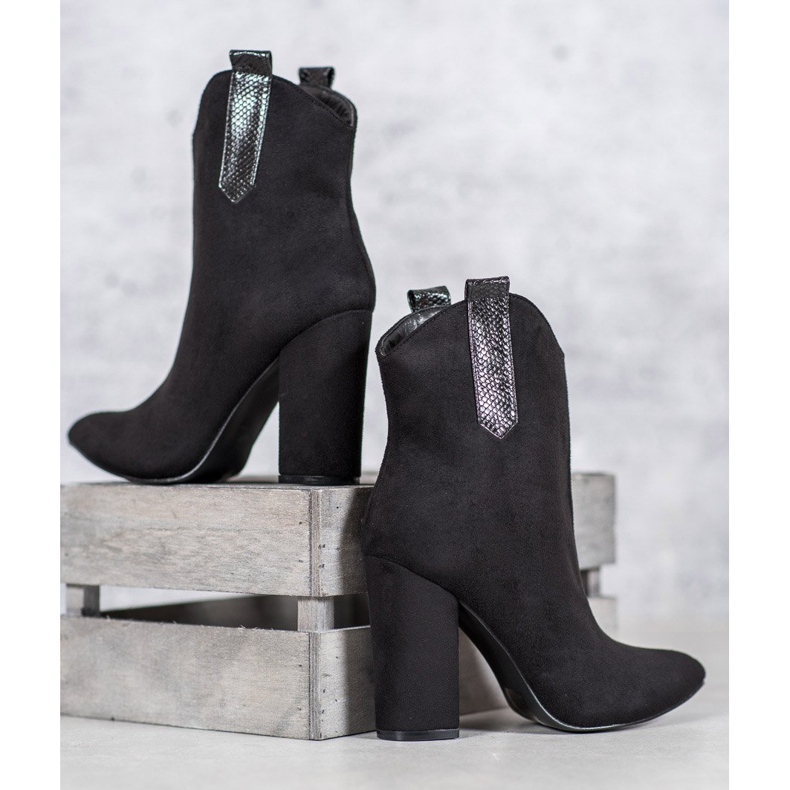 VICES suede cowboy boots black 1