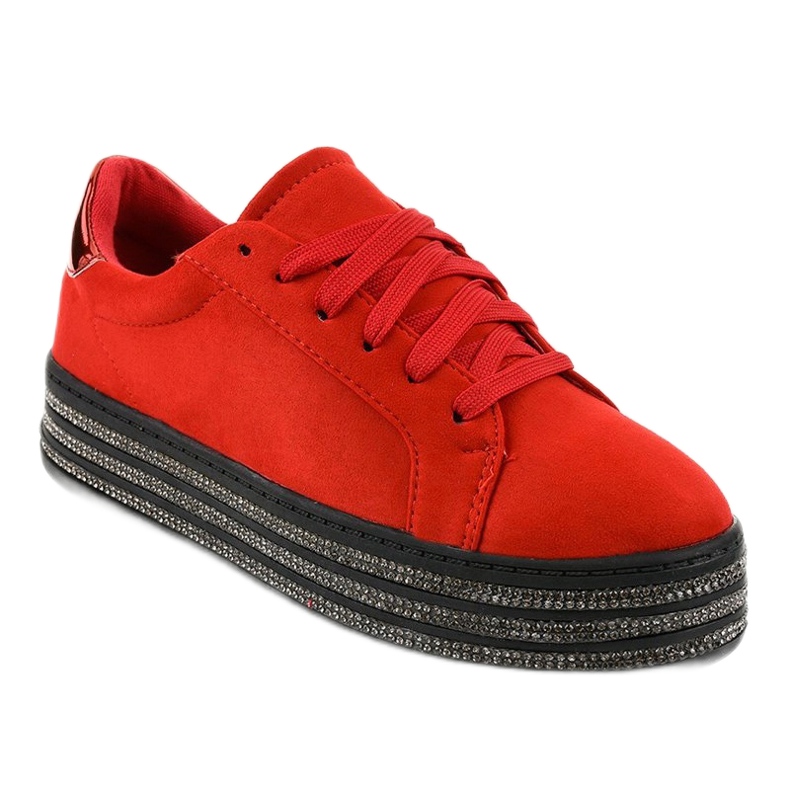 Red sneakers decorated for women G280 1