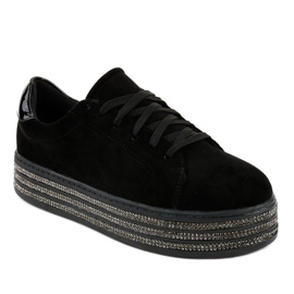 Black sneakers decorated with women G280 1
