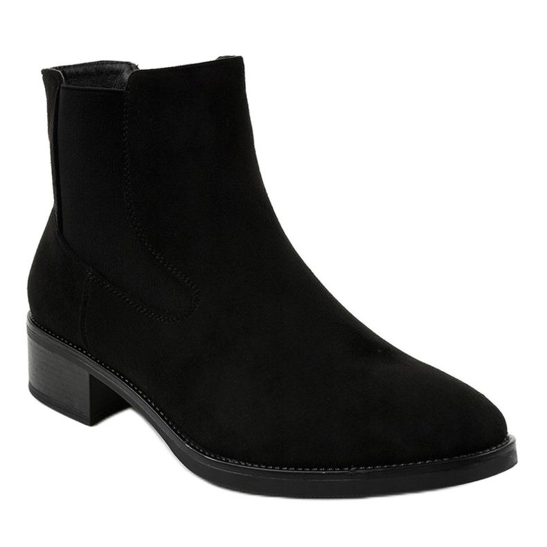 Black flat boots for women 1552 1