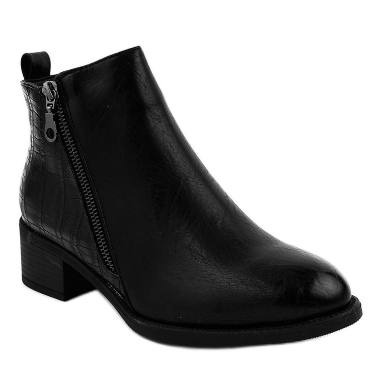 Black ankle boots with a TX-3201 zipper 1