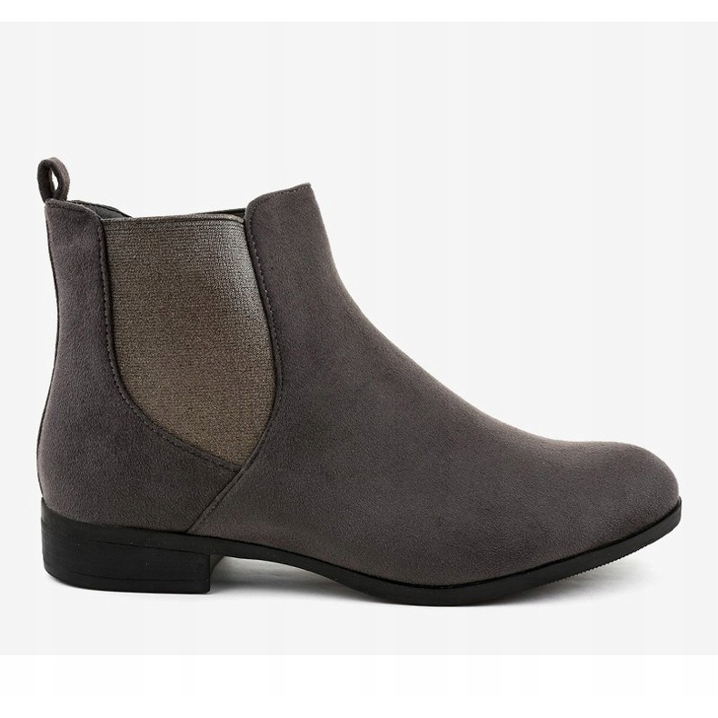 Gray suede flat boots with elastic 100-917BO grey 2