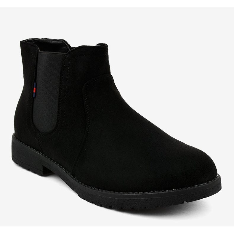 Black flat women's boots with an elastic Y206 1