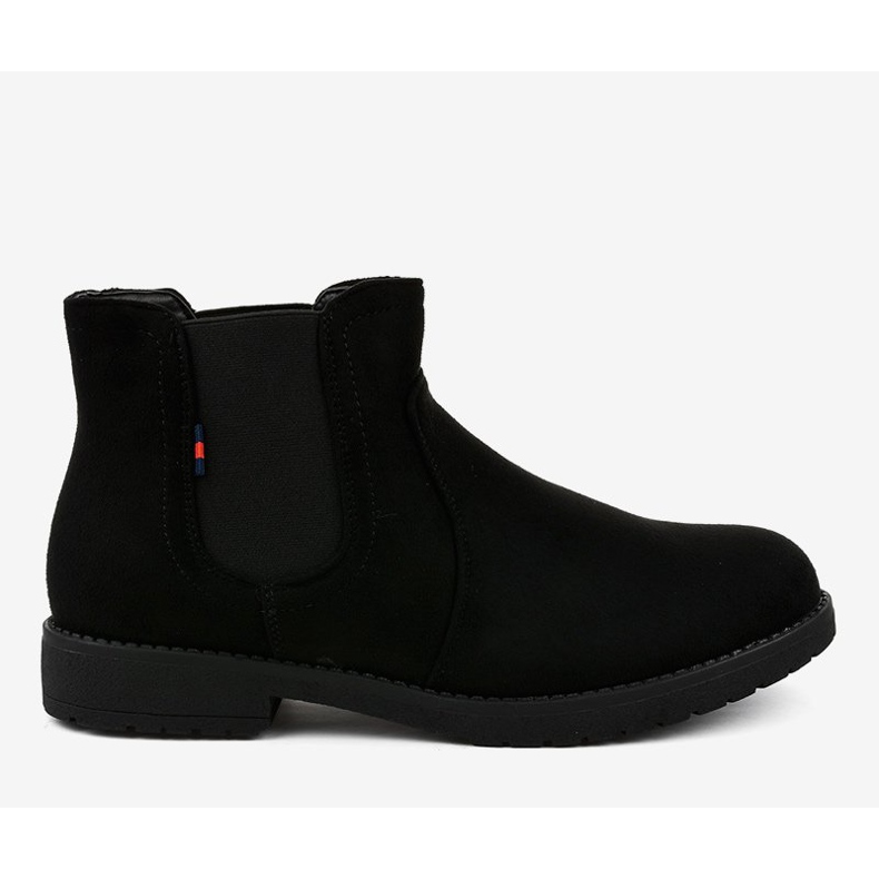 Black flat women's boots with an elastic Y206 2
