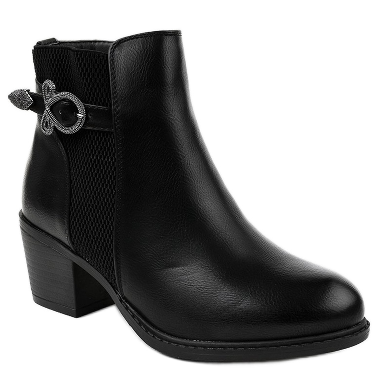 Black ankle boots with a bow 3765 1