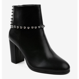 Black ankle boots with LJ007 studs 1