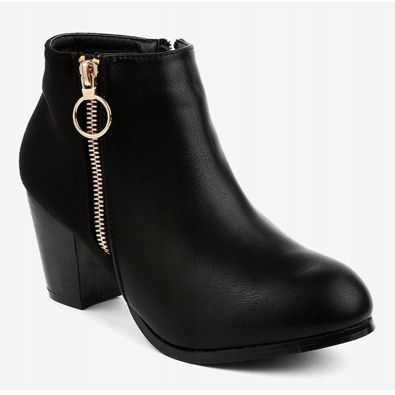 Black ankle boots with A166-1 zipper 1