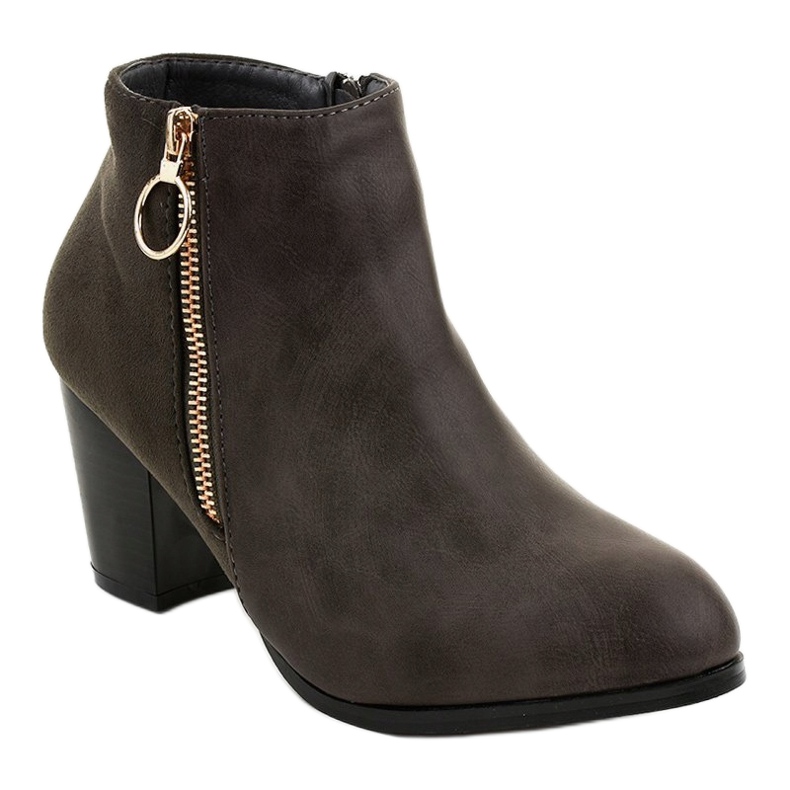 Gray ankle boots with A166-1 zipper grey 1