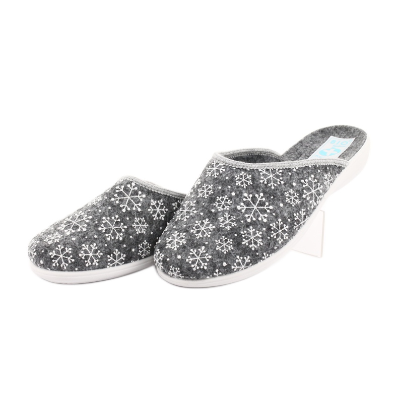 Adanex felt snowflake slippers 24215 white grey 3
