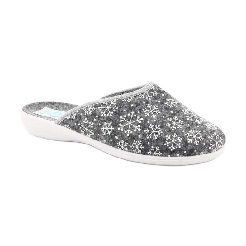 Adanex felt snowflake slippers 24215 white grey 1