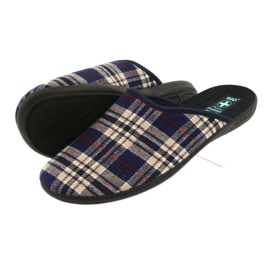 Slippers men's Adanex checkered slippers brown navy blue 4