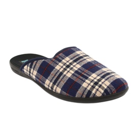Slippers men's Adanex checkered slippers brown navy blue 1 Slippers men's Adanex checkered slippers brown navy blue 1