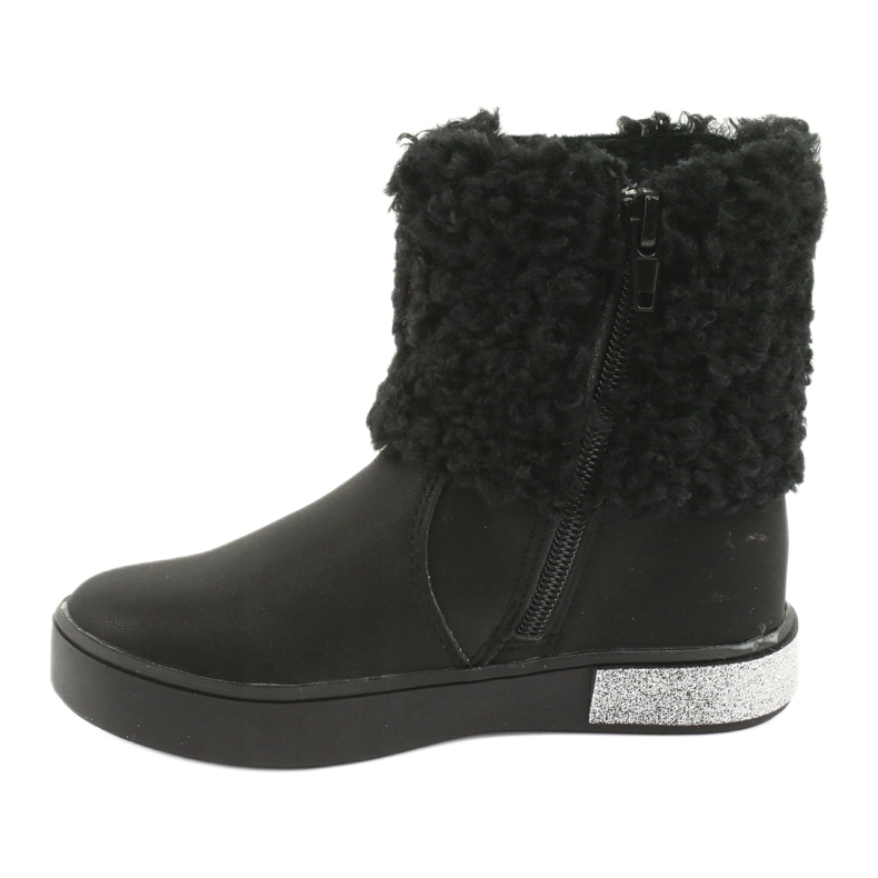 American Club Girls' boots with fur gc35 with black sequins 2