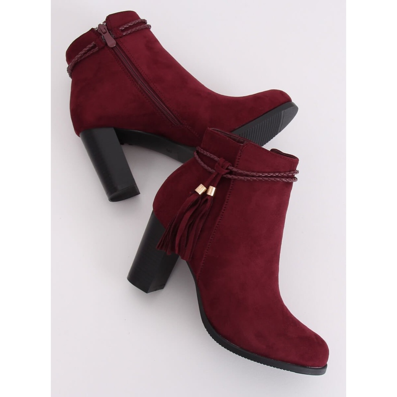 High-heeled burgundy boots VQ-31 Winered 1