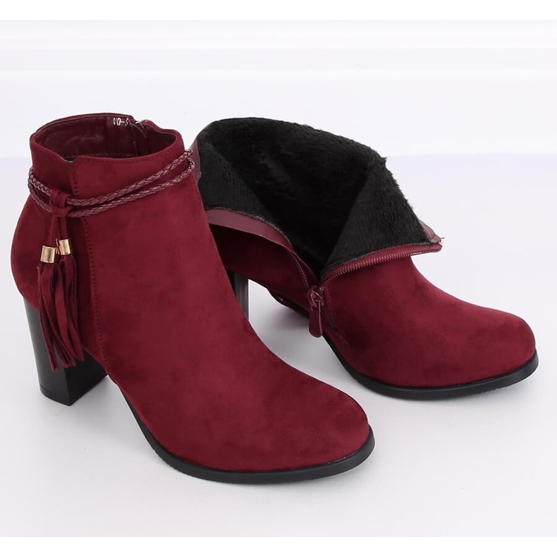 High-heeled burgundy boots VQ-31 Winered 2