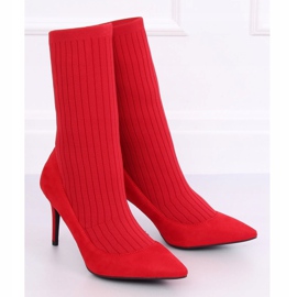 Boots with a sock upper red T5033 Red 1