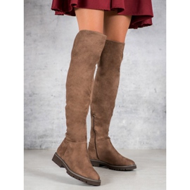Kylie Flat Heel Boots brown 1
