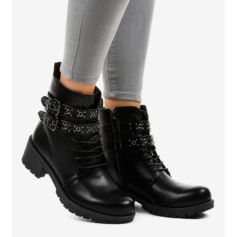 Black boots with buckles 9996-7 2