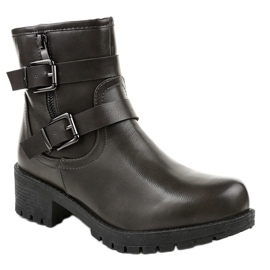 Gray boots with buckles 9996-5 grey 1