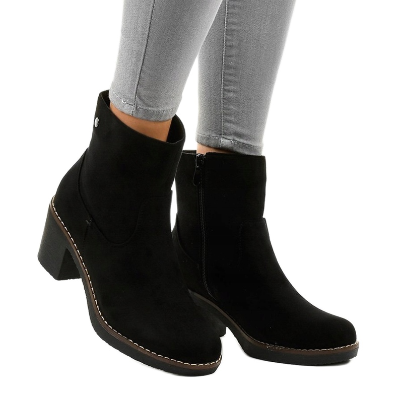 Black suede high heels 8B852 1