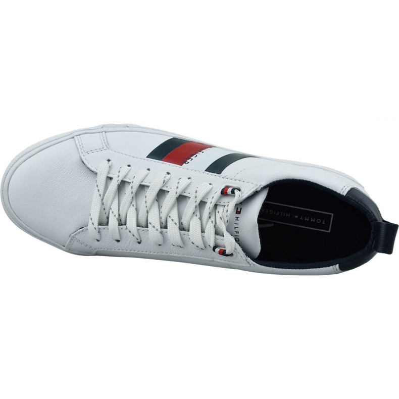 Shoes Tommy Hilfiger Flag Detail Leather Sneaker M FM0FM02576-YBR white 2