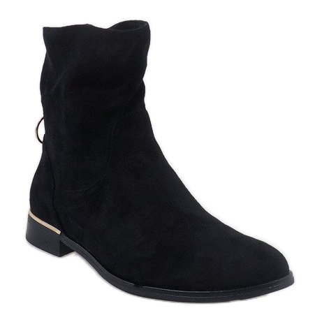 Black suede boots with a J905 zipper 1