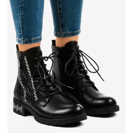 Black women's high boots with a KL-602 zipper 1