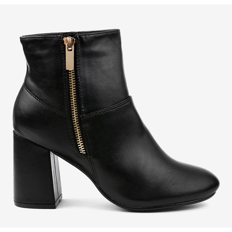 Black ankle boots with a 7755N zipper 2
