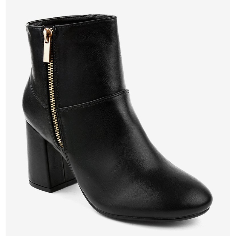 Black ankle boots with a 7755N zipper 1