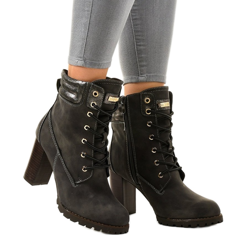 Gray high ankle boots on the 878-GA post grey 1