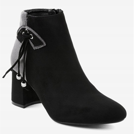 Black suede ankle boots on the H372 post grey 1