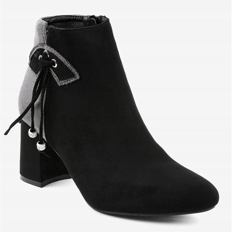 Black suede ankle boots on the H372 post grey 1