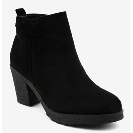 Black suede ankle boots on the YL96044 post 1