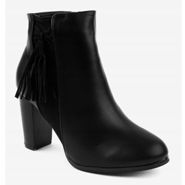 Black ankle boots with F880 fringes 1