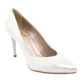 Espinto Women's leather pumps 889/20 silver 1