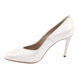 Espinto Women's leather pumps 889/20 silver 2