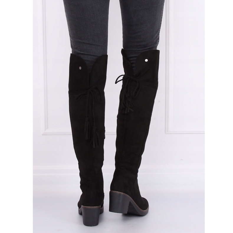 Over-the-knee boots with a rubber sole black 8B938 Black 1