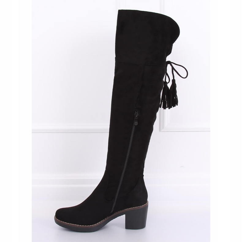Over-the-knee boots with a rubber sole black 8B938 Black 2
