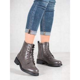 SHELOVET Boots With Rhinestones grey 1