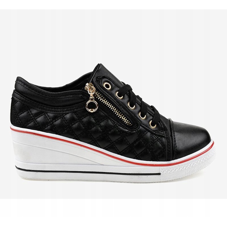 Black sneakers on the wedge LT-413B-1 2