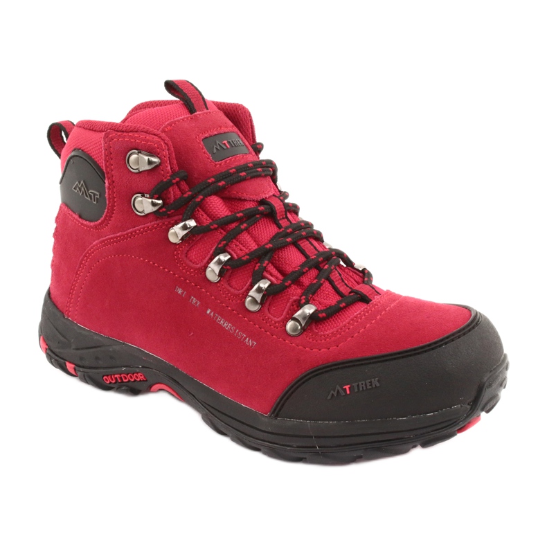 Hiking boots with MtTrek 034 membrane red black 1