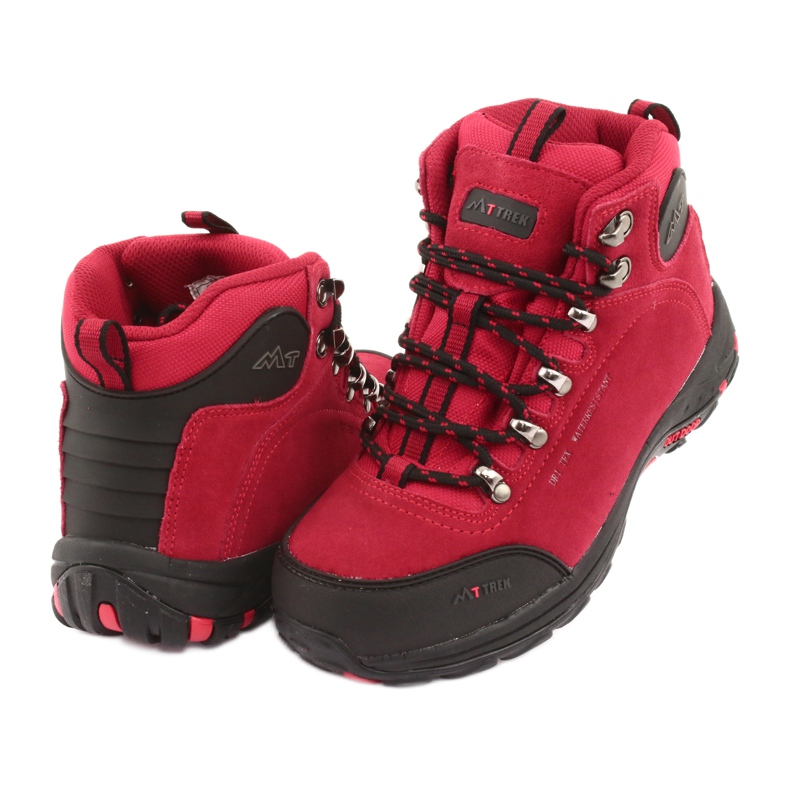 Hiking boots with MtTrek 034 membrane red black 3