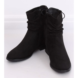 Black women's flat boots B-09 Black 1