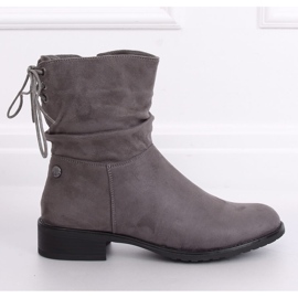 Gray women's flat gray boots B-09 Gray grey 1