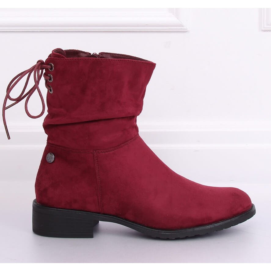 Burgundy top flat boots