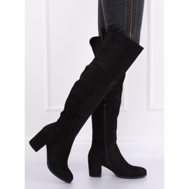 Over-the-knee boots with low heels black 8B965 Black 2