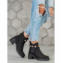 Seastar Suede Booties With Crystals black 2