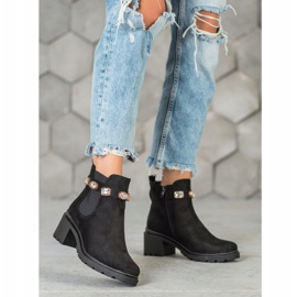 Seastar Suede Booties With Crystals black 1
