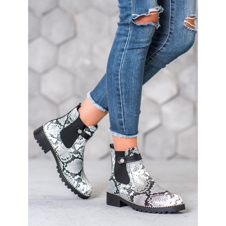 Seastar Snake Print Chelsea Boots white multicolored 2