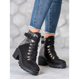 Seastar Snake Print Lace-Up Boot black 1